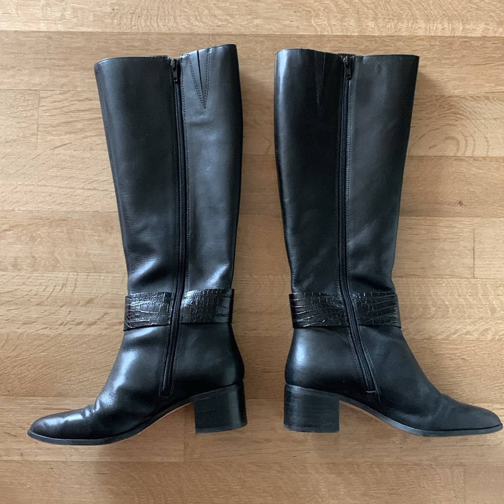 Corso Como Liesbeth Italian leather high shaft boots. Black - Picture 3 of 11